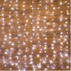 Гирлянда Светодиодный Дождь 3х2 м, свечение с динамикой, прозрачный провод, 230 В, цвет белый