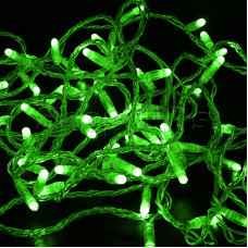 Гирлянда Нить 10м, с эффектом мерцания, прозрачный ПВХ, 24В, цвет: Зелёный