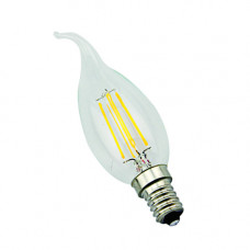 E14-5W-4000K Лампа LED (Свеча на ветру прозрачная Филомент)